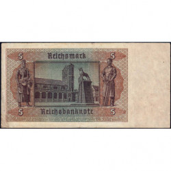 Allemagne - Pick 186a_1 - 5 reichsmark - 01/08/1942 - Lettre P - Série Y - Etat : TTB