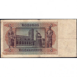 Allemagne - Pick 186a_2 - 5 reichsmark - 01/08/1942 - Lettre P - Série D - Etat : TB+