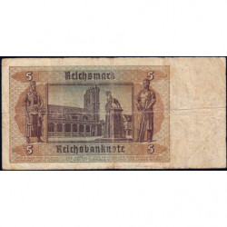 Allemagne - Pick 186a_2 - 5 reichsmark - 01/08/1942 - Lettre P - Série H - Etat : TB