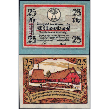 Allemagne - Notgeld - Ellerbek - 25 pfennig - Type 2 - 1921 - Etat : NEUF