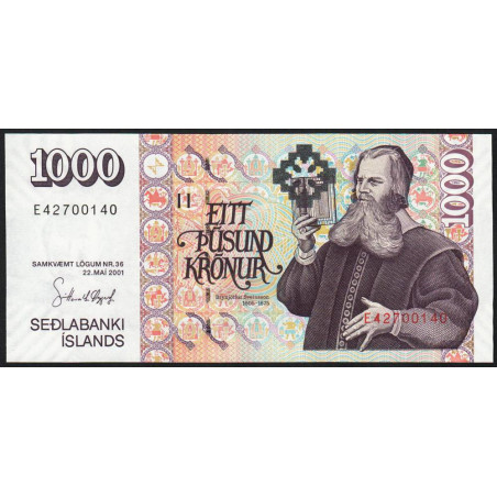 Islande - Pick 59a_5 - 1'000 kronur - Série E - Loi 2001 (2004) - Etat : NEUF