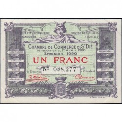 Saint-Dié - Pirot 112-19 - 1 franc - 01/04/1920 - Etat : SUP+