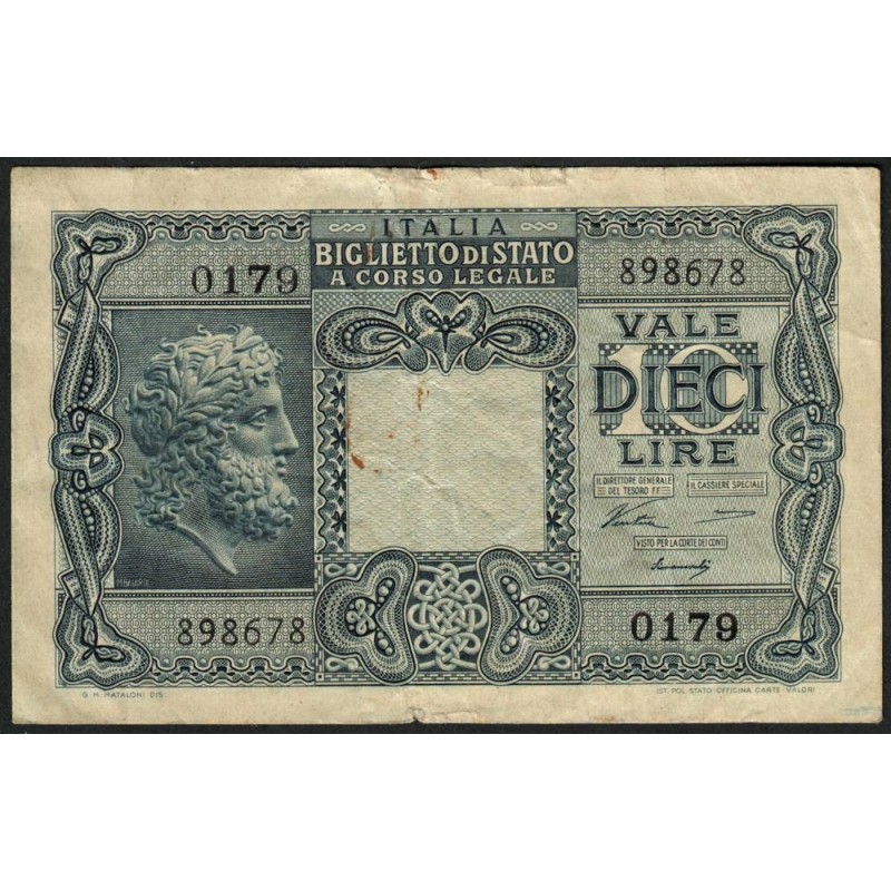 Italie - Pick 32a - 10 lire - 1946 - Etat : TB+