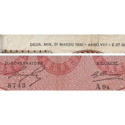 Italie - Pick 51b - 500 lire - 21/03/1930 - An VIII - Etat : AB