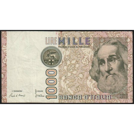 Italie - Pick 109a_3 - 1'000 lire - Lettre C - Série LC O - 06/01/1982 (14/03/1984) - Etat : TB