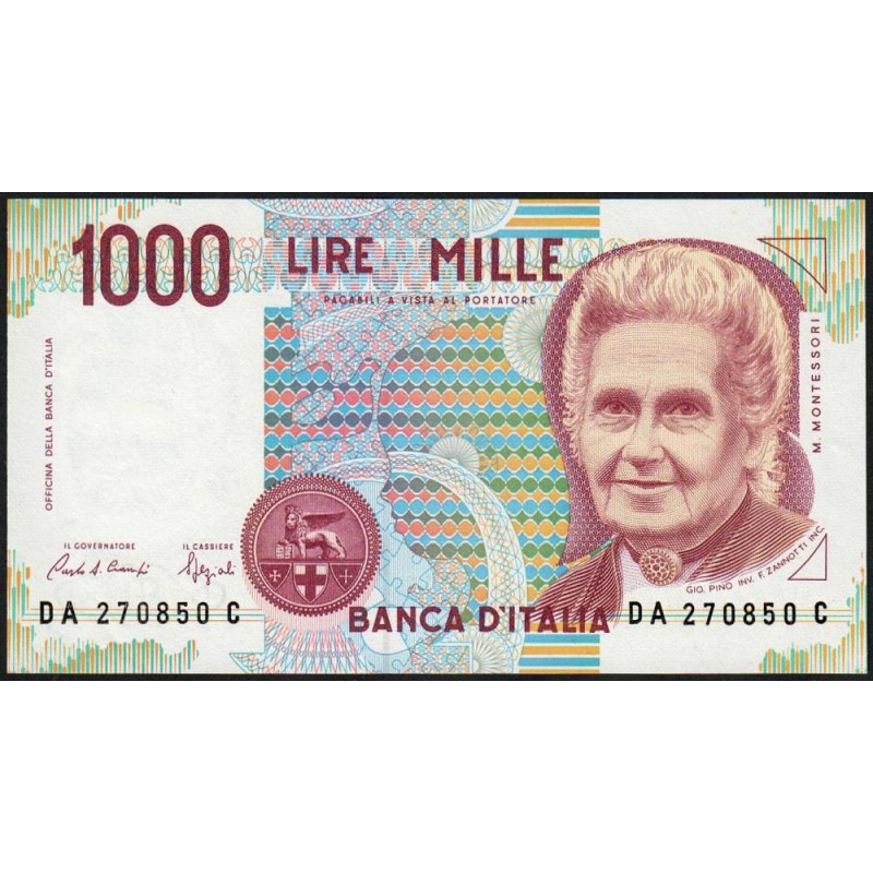 Italie - Pick 114a - 1'000 lire - Lettre A - 03/10/1990 - Etat : SPL+