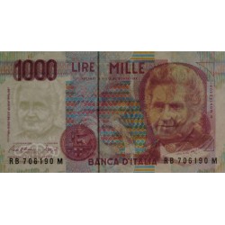 Italie - Pick 114a - 1'000 lire - Lettre B - 03/10/1990 (1991) - Etat : SPL