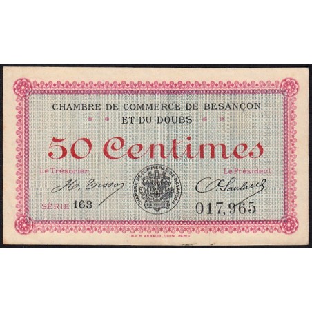 Besançon (Doubs) - Pirot 25-19 - 50 centimes - Série 163 - Sans date (1920) - Etat : TTB+