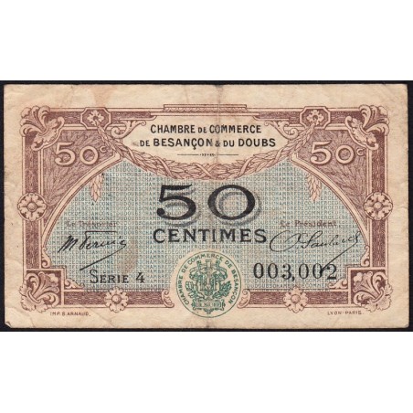 Besançon (Doubs) - Pirot 25-22 - 50 centimes - Série 4 - Sans date (1921) - Etat : B+