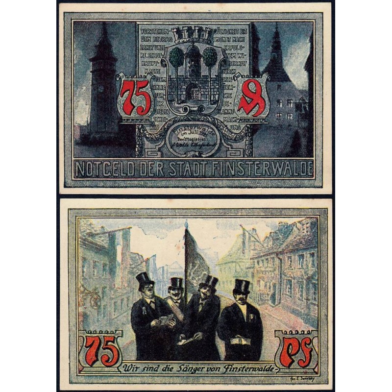 Allemagne - Notgeld - Finsterwalde - 75 pfennig - 06/1921 - Etat : SUP+