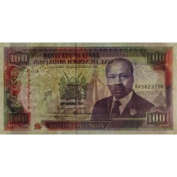 Kenya - Pick 27a - 100 shillings - Série AA - 14/10/1989 - Etat : TB+