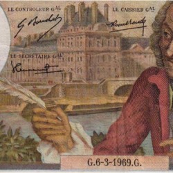 F 62-37 - 06/03/1969 - 10 francs - Voltaire - Série O.472 - Etat : TB+