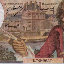 F 62-39 - 07/08/1969 - 10 francs - Voltaire - Série J.501 - Etat : TB+