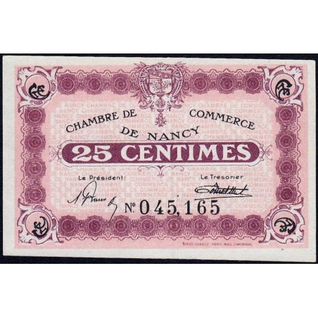 Nancy - Pirot 87-62 - 25 centimes - Sans date - Etat : NEUF