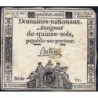 Assignat 41a - 15 sols - 23 mai 1793 - Série 12 - Filigrane royal - Etat : B+