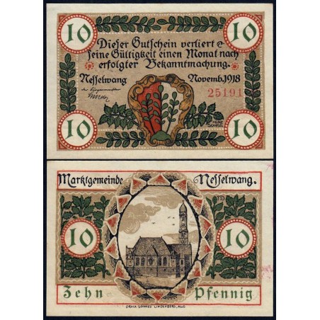 Allemagne - Notgeld - Nesselwang - 10 pfennig - 11/1918 - Etat : NEUF