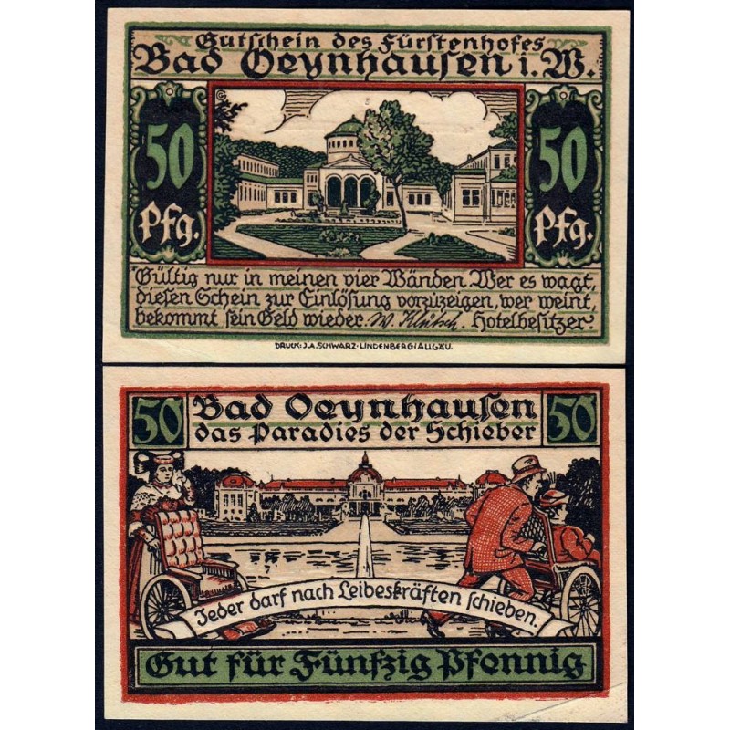 Allemagne - Notgeld - Oeynhausen (Bad Oeynhausen) - 50 pfennig - 1921 - Etat : SPL