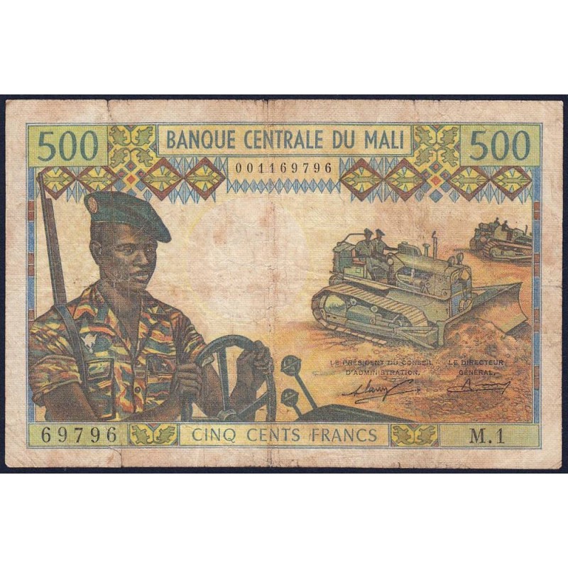 Mali - Pick 12a - 500 francs - Série M.1 - 1973 - Etat : B+