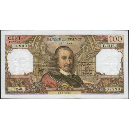 F 65-65 - 01/02/1979- 100 francs - Corneille - Série F.1246 - Etat : TTB