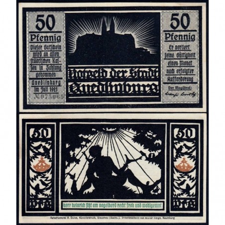 Allemagne - Notgeld - Qedlinburg - 50 pfennig - 07/1921 - Etat : pr.NEUF