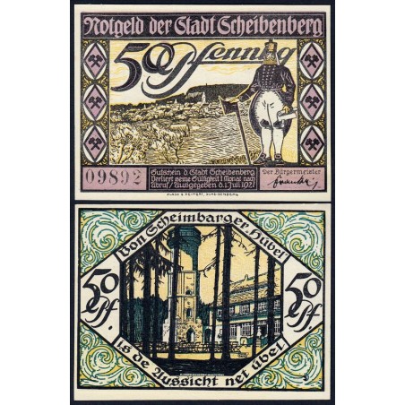 Allemagne - Notgeld - Scheibenberg - 50 pfennig - 01/07/1921 - Etat : NEUF