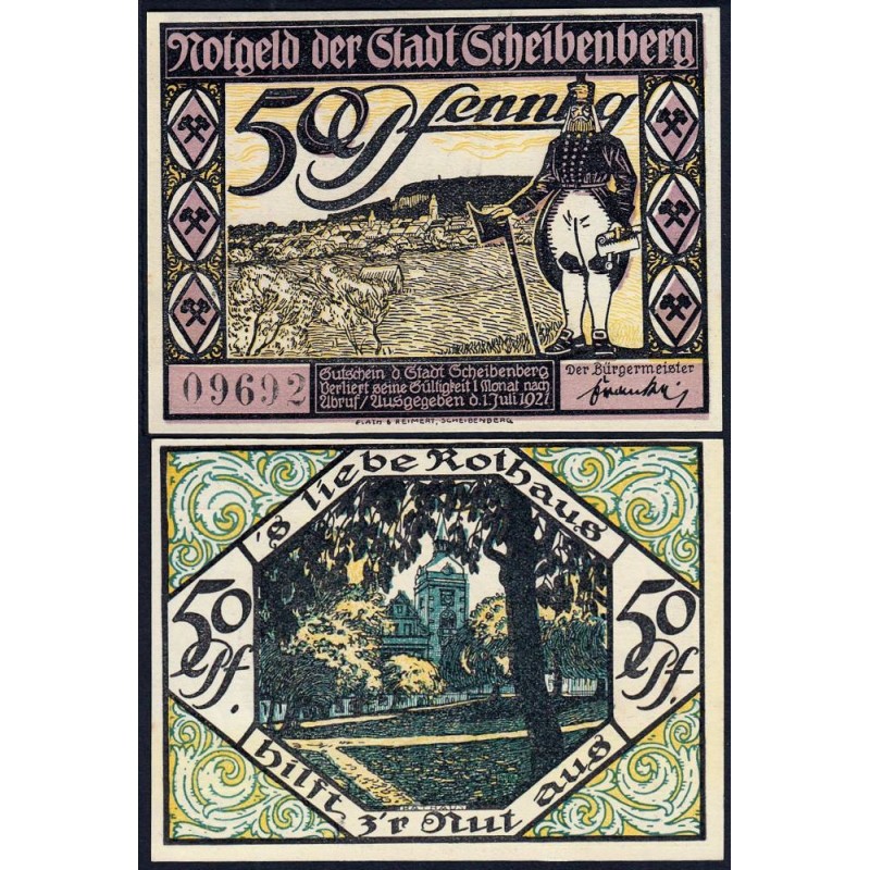 Allemagne - Notgeld - Scheibenberg - 50 pfennig - 01/07/1921 - Etat : NEUF