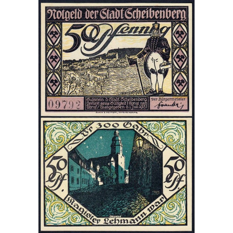 Allemagne - Notgeld - Scheibenberg - 50 pfennig - 01/07/1921 - Etat : NEUF