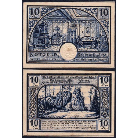 Allemagne - Notgeld - Stützerbach - 10 pfennig - 07/1921 - Etat : SPL