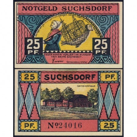 Allemagne - Notgeld - Suchsdorf - 25 pfennig - 1921 - Etat : NEUF