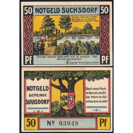 Allemagne - Notgeld - Suchsdorf - 50 pfennig - 1921 - Etat : NEUF