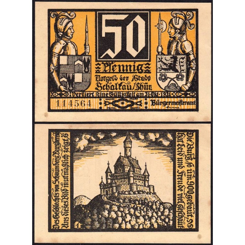 Allemagne - Notgeld - Schalkau - 50 pfennig - Série 1 - 1921 - Etat : SPL