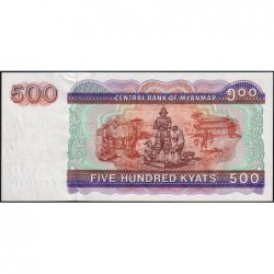 Myanmar - Pick 76b - 500 kyats - Série DN - 1995 - Etat : pr.NEUF